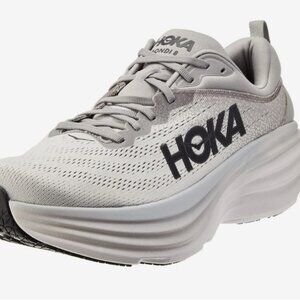 Hoka Men's Bondi 8 Sneaker, Sharkskin/Harbor Mist, 8